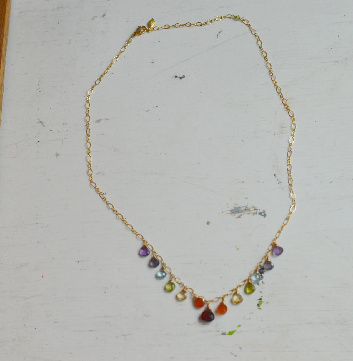 Rainbow Chakra Necklace — 14k Gold Filled
