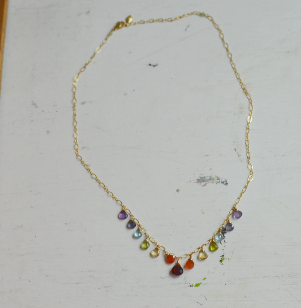Rainbow Chakra Necklace — 14k Gold Filled