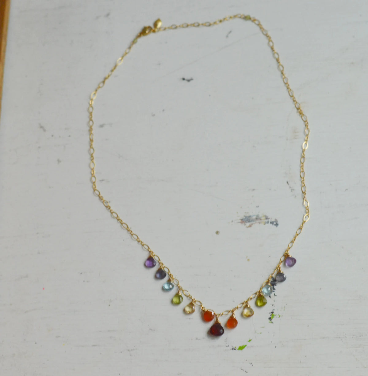 Rainbow Chakra Necklace — 14k Gold Filled
